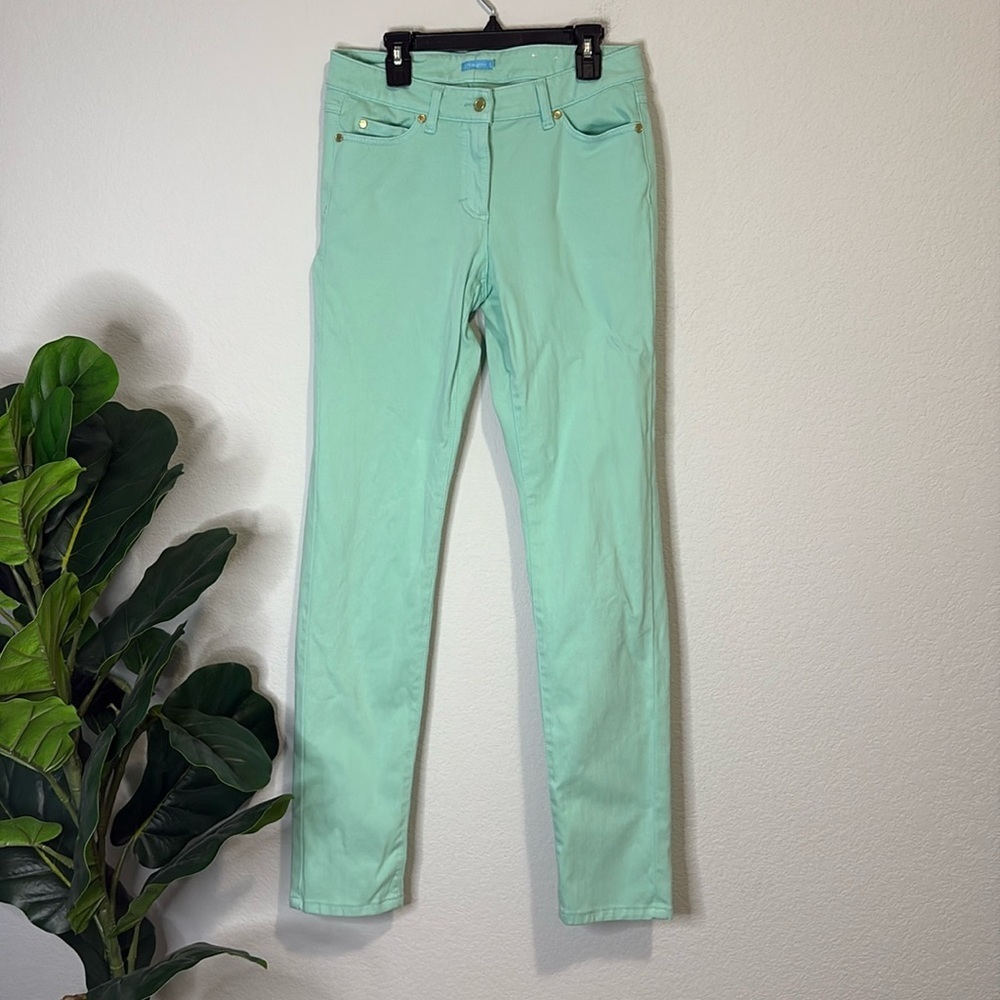 J.McLaughlin size 2 Seafoam/mint green straight leg midrise jeans